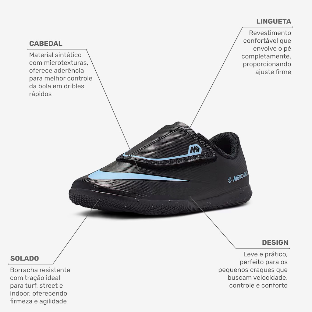 Imagem 2 do produto Chuteira Futsal Infantil Nike Mercurial Vapor 16 Club