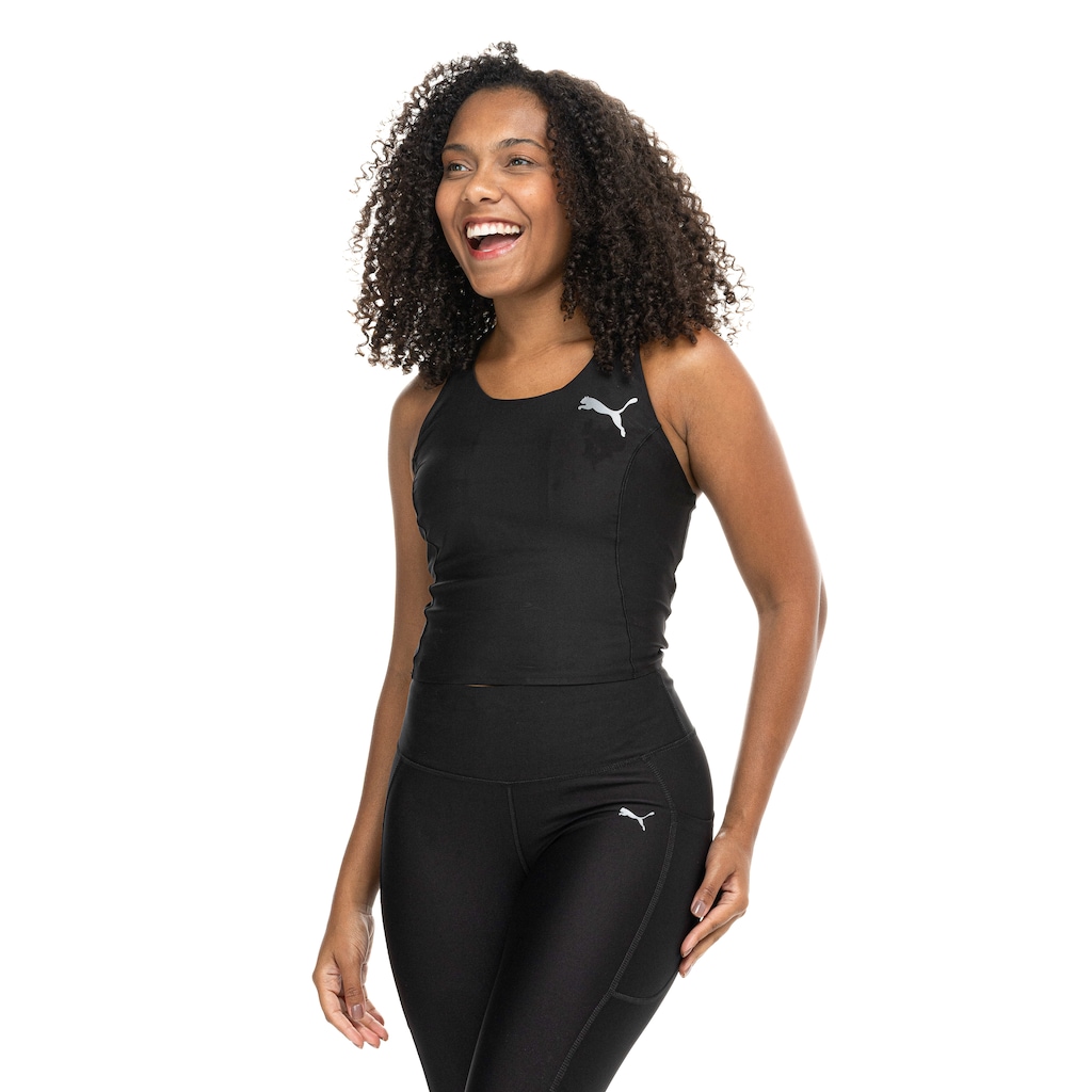 Camiseta Regata Puma Top Crop Raceday Ultraform Running Feminina