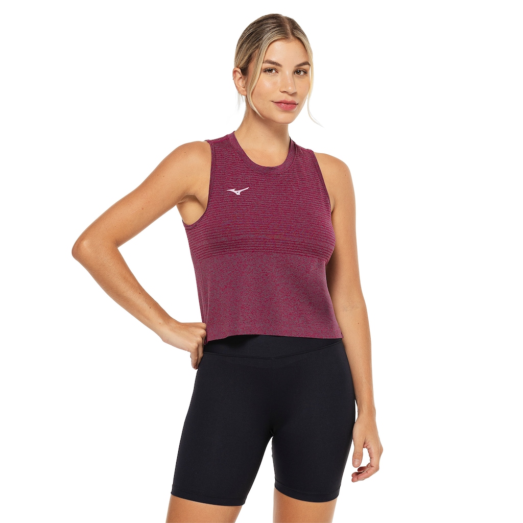 Camiseta Regata Mizuno Cropped Soul Fit Fresh Feminina