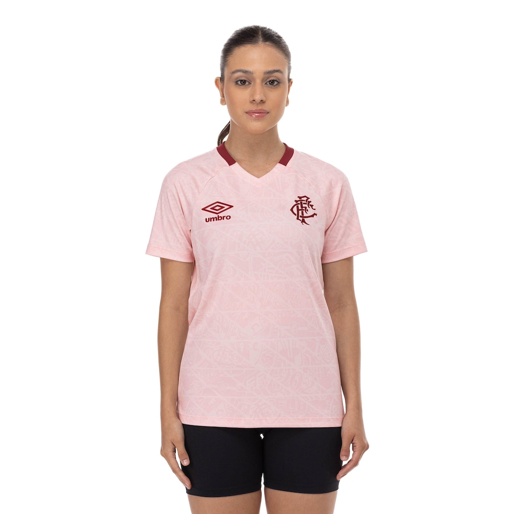 Camisa do Fluminense 25/26 Torcedor Outubro Rosa Umbro Feminina