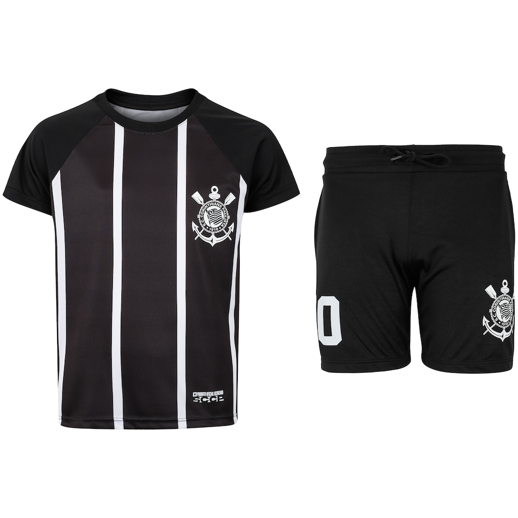 Kit de Uniforme do Corinthians Infantil Coimbra Camiseta + Calção