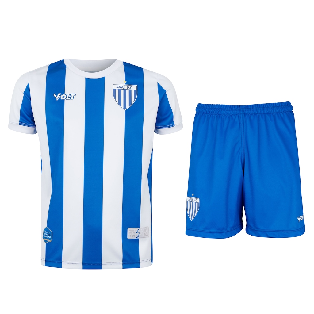 Kit de Uniforme do Avaí I 25/26 Infantil Volt Camiseta + Calção