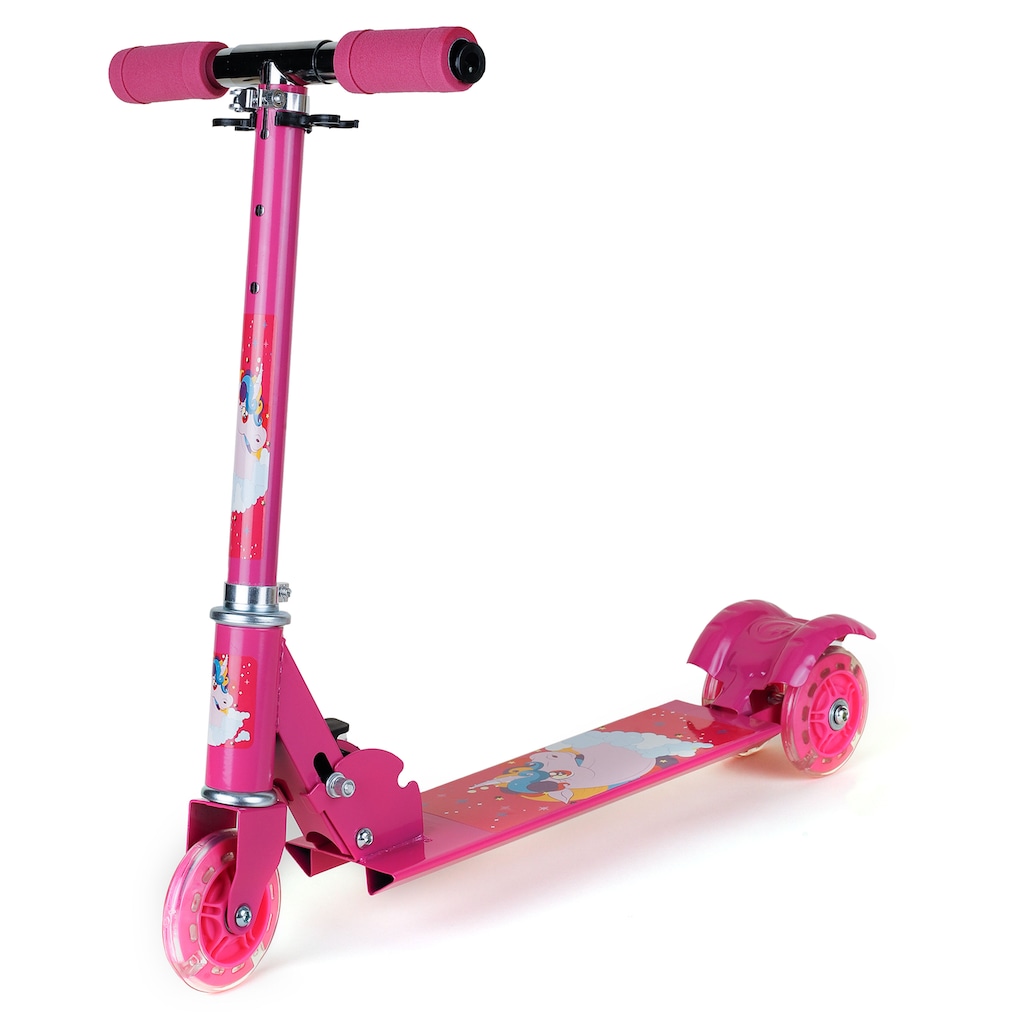Patinete 3 Rodas Spin Roller Dobrável com Led Infantil