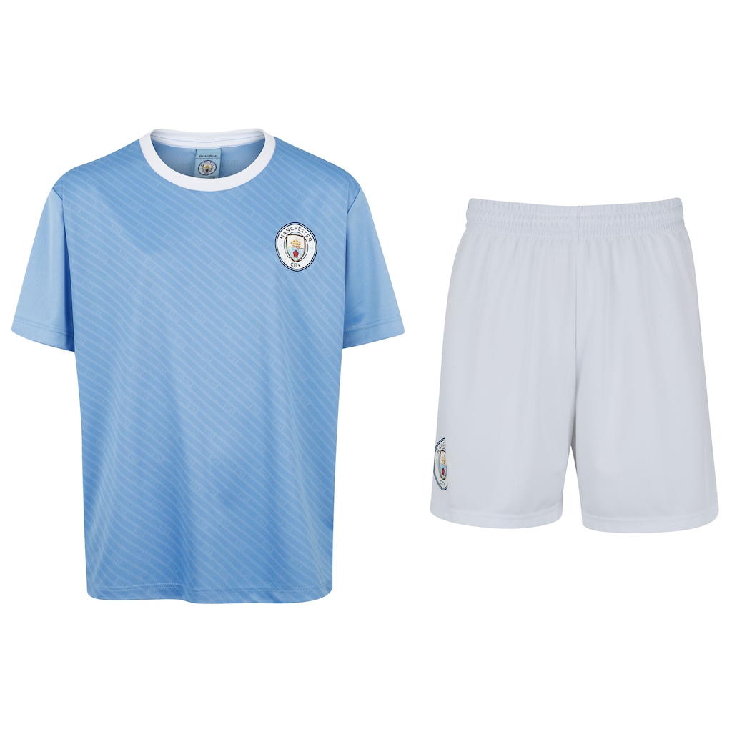 Kit de Uniforme do Manchester City Braziline Infantil Camiseta + Calção