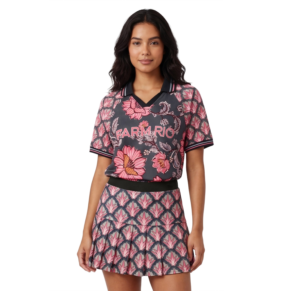 Camiseta Polo Farm Aurora Floral Feminina