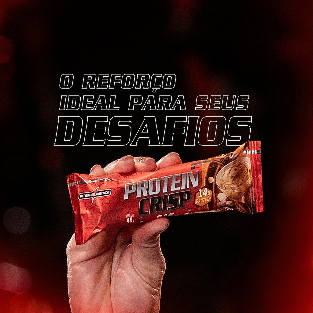 Imagem 2 do produto Caixa Barra de Proteína 45g Integralmédica Protein Crispbar Leite com Creme de Avelã - 12 Unidades