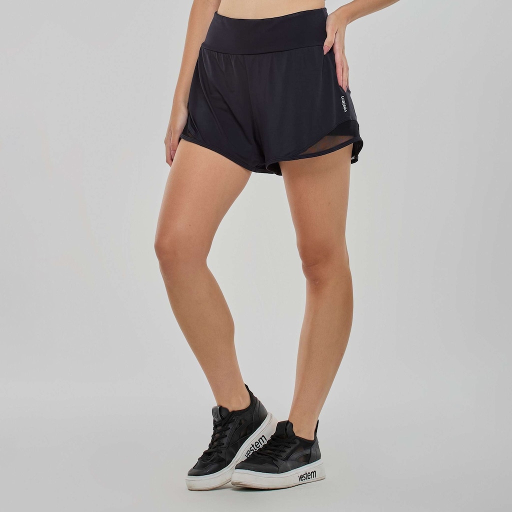 Short Running Com Recorte Vestem Feminino