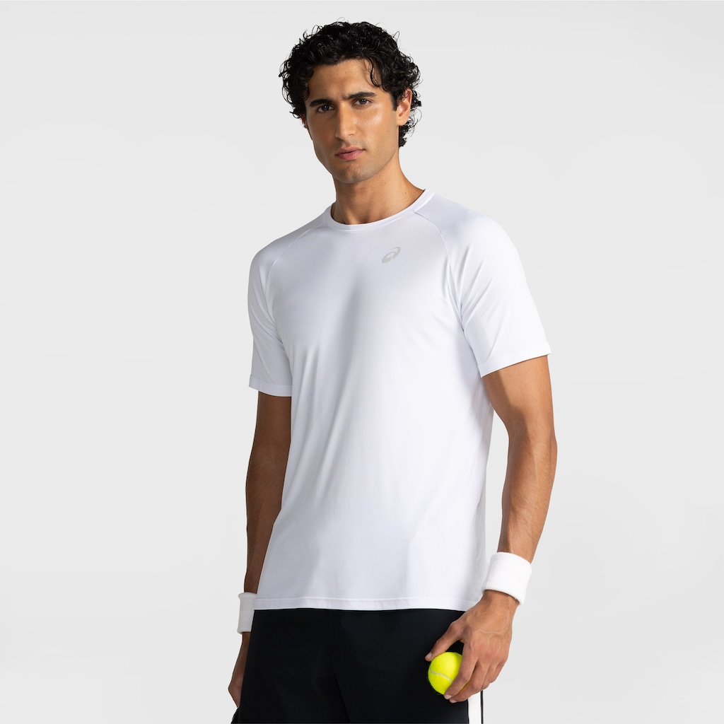 Camiseta ASICS Emblema Racket Masculina - Foto 1