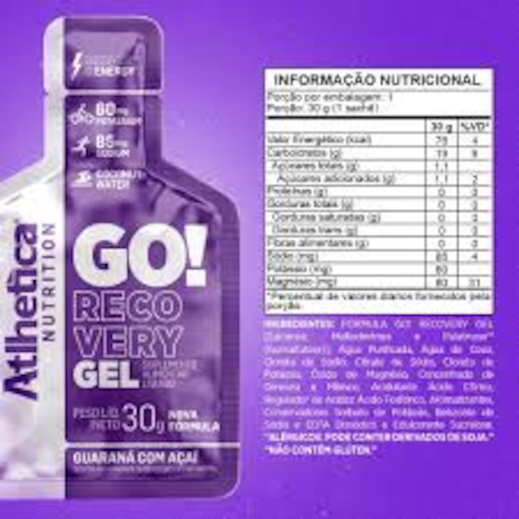 Imagem 2 do produto Gel Athletica Go Energy - Guaraná e Açaí - Unidade