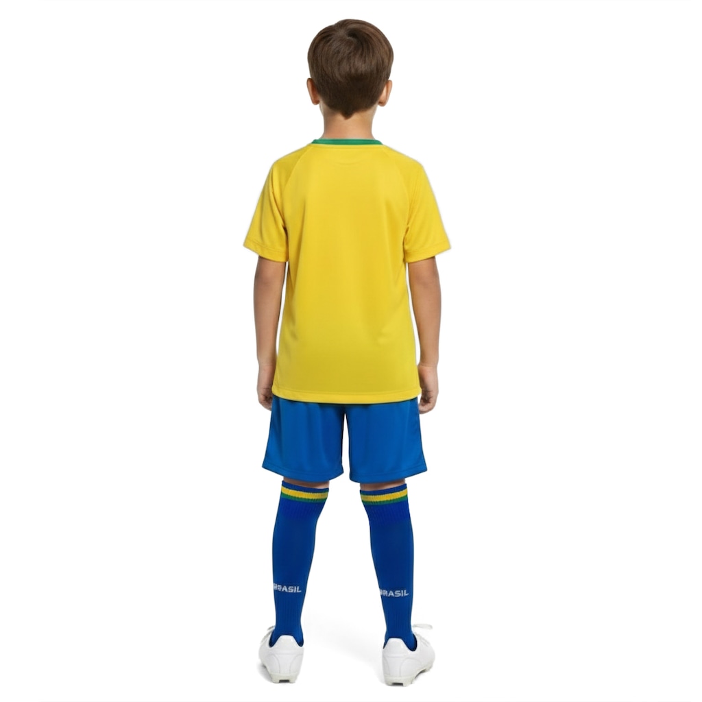 Imagem 2 do produto Kit Uniforme de Futebol Seleção do Brasil Fardamento CBF 26/27 Infantil