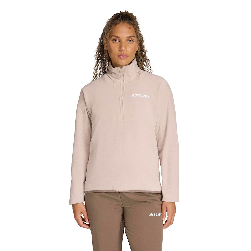 Blusa Fleece adidas 1/2 Zíper Multi Essentials Feminina