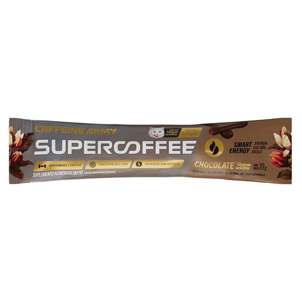 Pré-Treino SuperCoffee Língua de Gato Stick - Chocolate - 10g