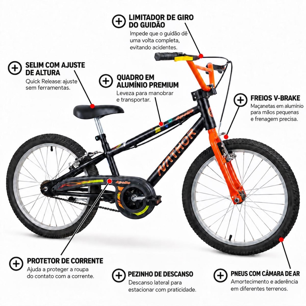 Imagem 2 do produto Bicicleta Nathor Aro 20 Apollo - Infantil