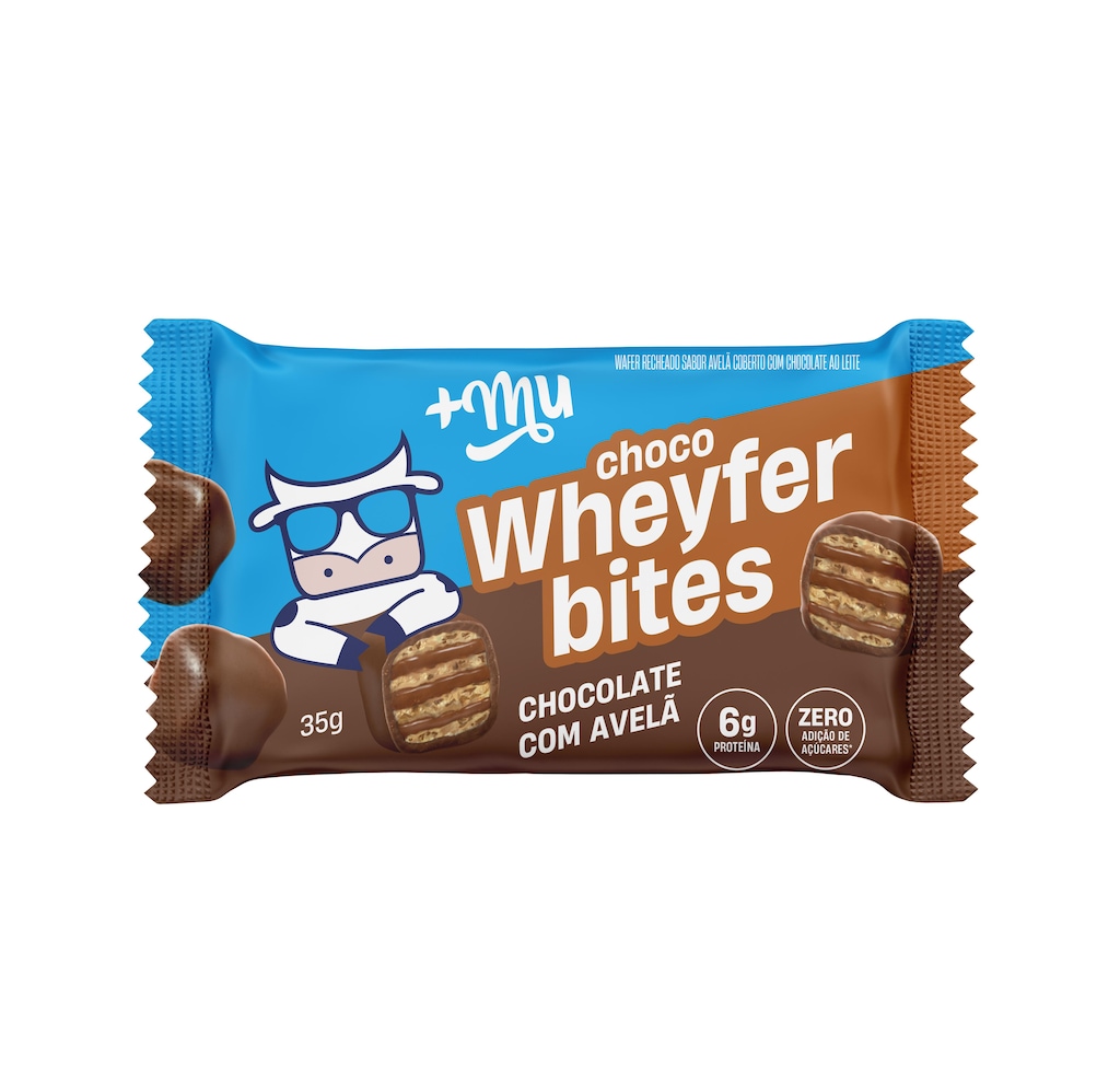 Barrinha +MU Choco Wheyfer Bites Chocolate com Avelã - 25g
