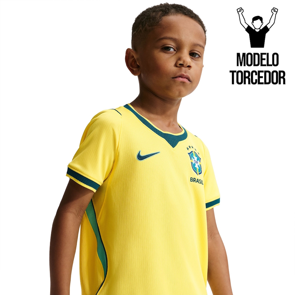 Camisa Brasil Nike I 2026/27 Torcedor Pro Criança