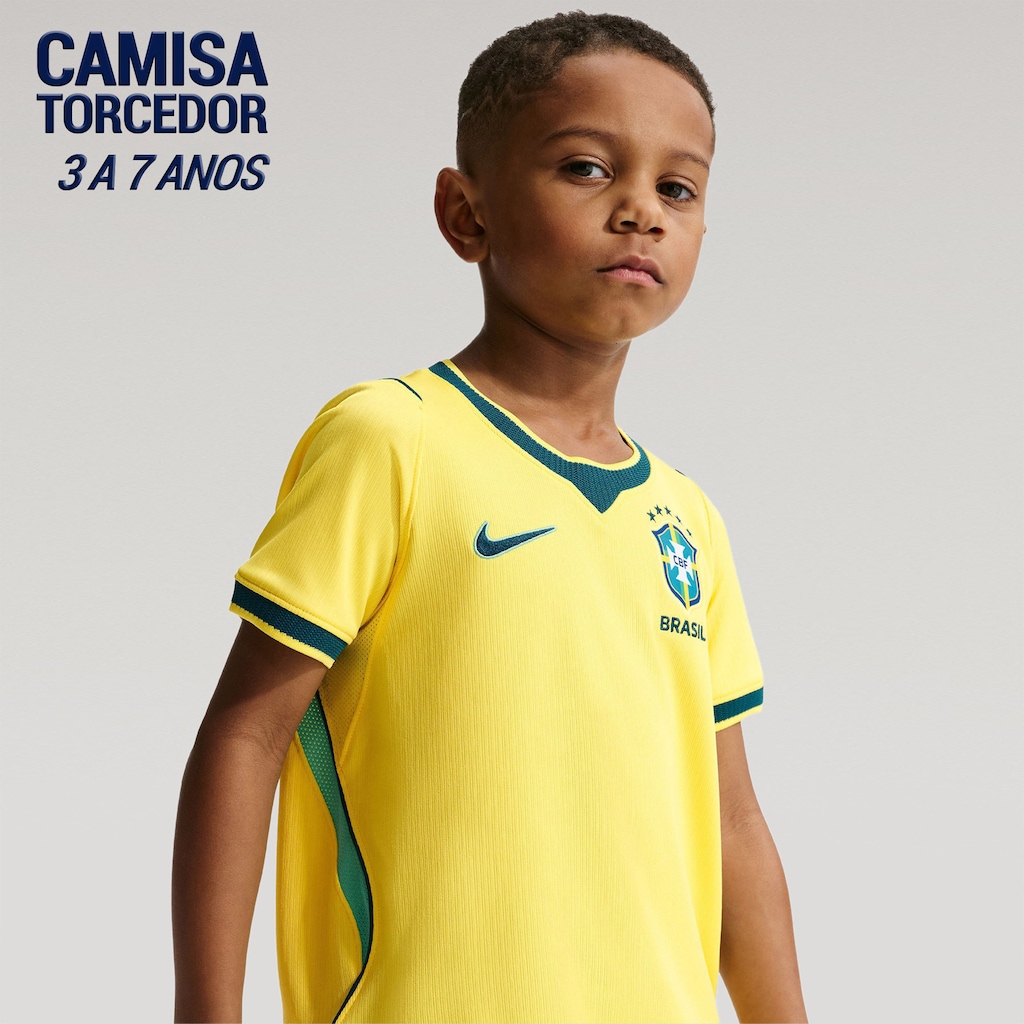Camisa Brasil Nike I 2026/27 Torcedor Pro Criança