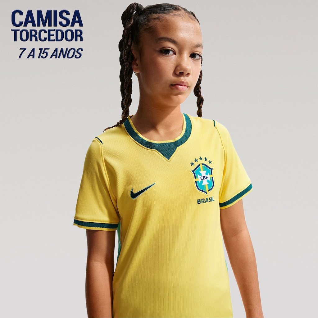 Camisa Brasil Nike I 2026/27 Torcedor Pro Infantil