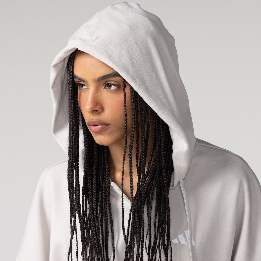 Blusão adidas Essentials tres Listras com Ziper e Capuz - Feminino