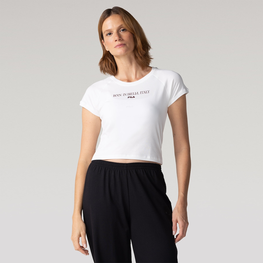 Camiseta Slim Letter Fila Feminina