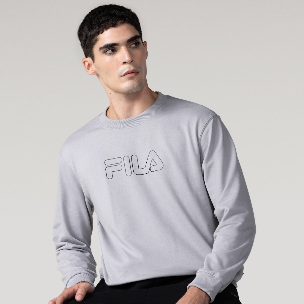 BLUSAO LS FILA LETTER OUTLINE LIGHT