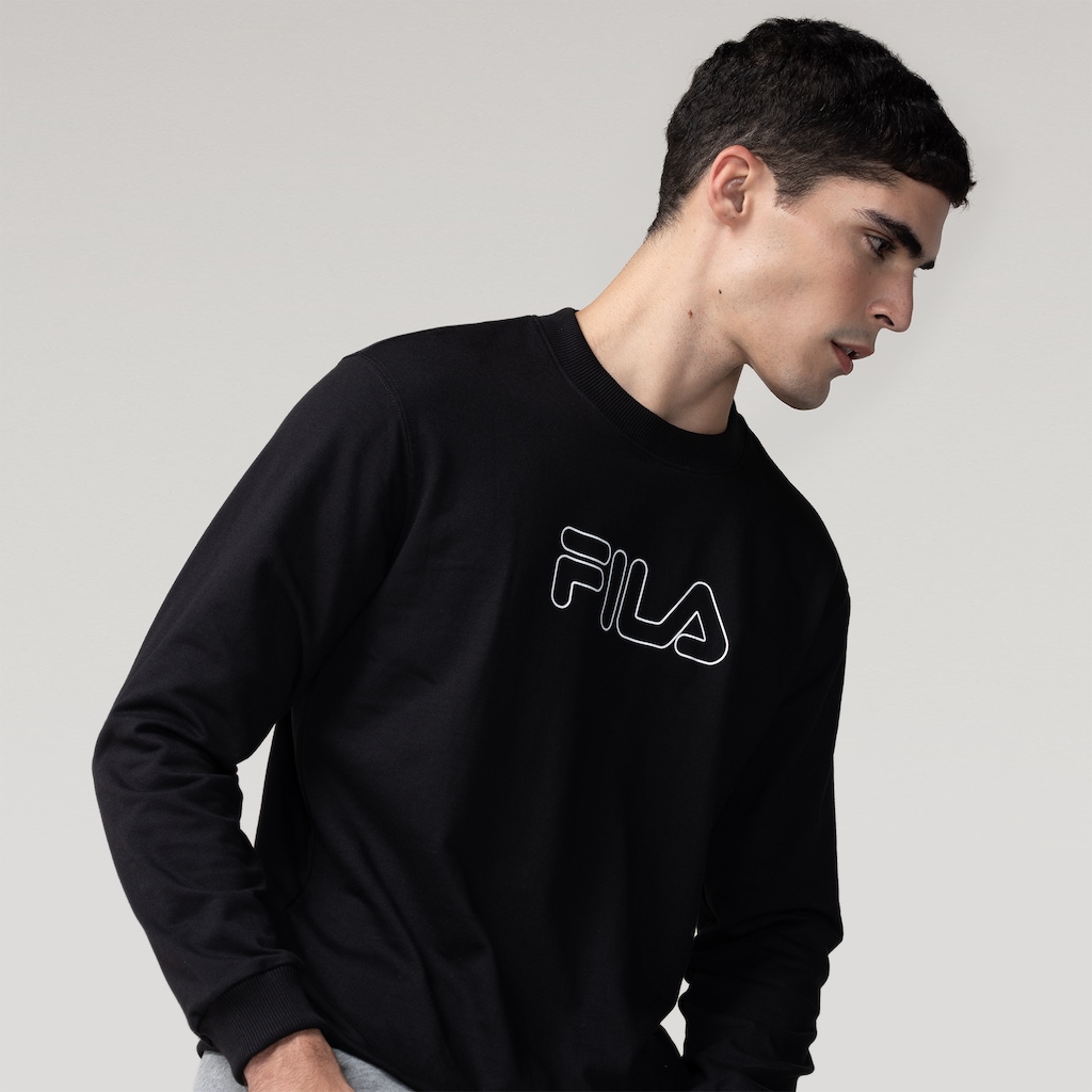 BLUSAO LS FILA LETTER OUTLINE LIGHT
