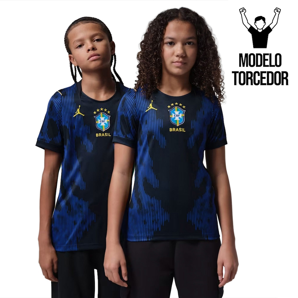 Camisa Brasil Nike Jordan II 2026/27 Torcedor Pro Infantil