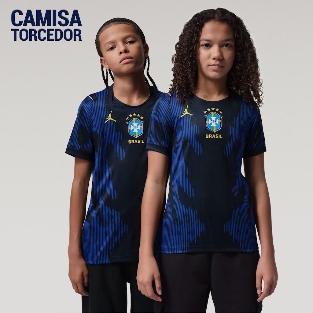 Camisa Brasil Nike Jordan II 2026/27 Torcedor Pro Infantil