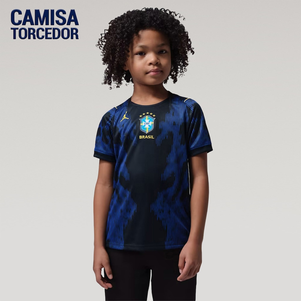 Camisa Brasil Nike Jordan II 2026/27 Torcedor Pro Criança