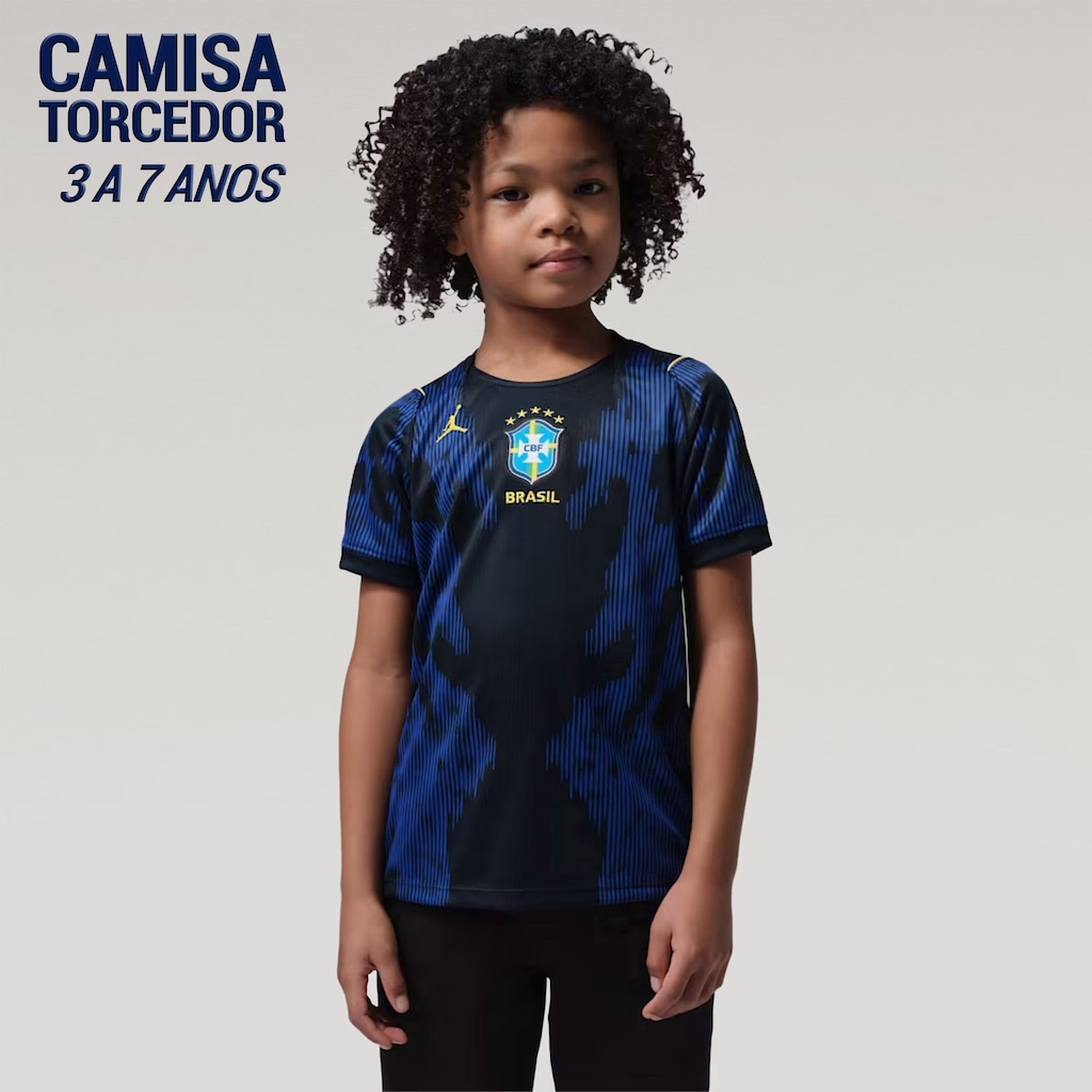 Camisa Brasil Nike Jordan II 2026/27 Torcedor Pro Criança