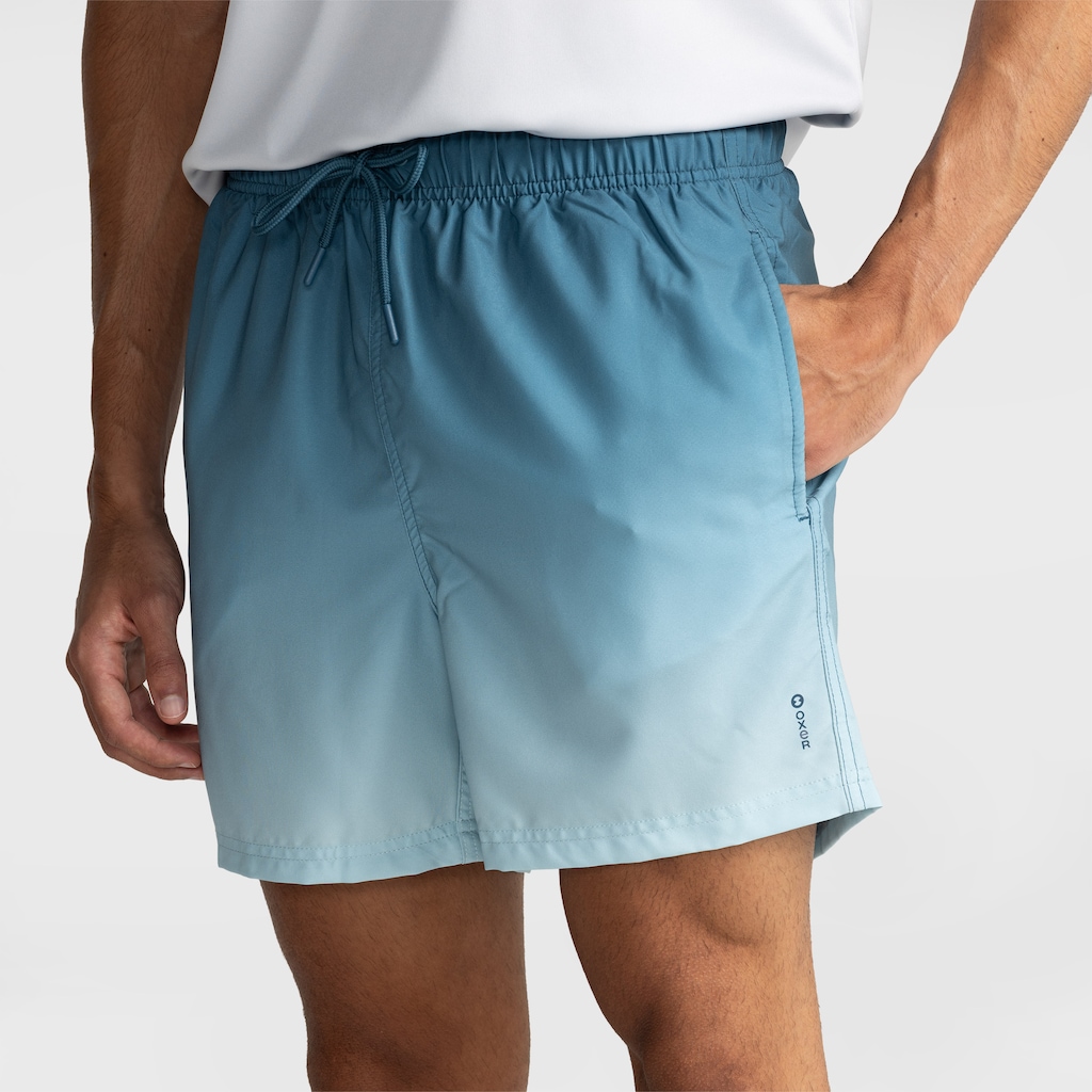 Bermuda de Banho Estampado Curto Oxer Masculina - Foto 1