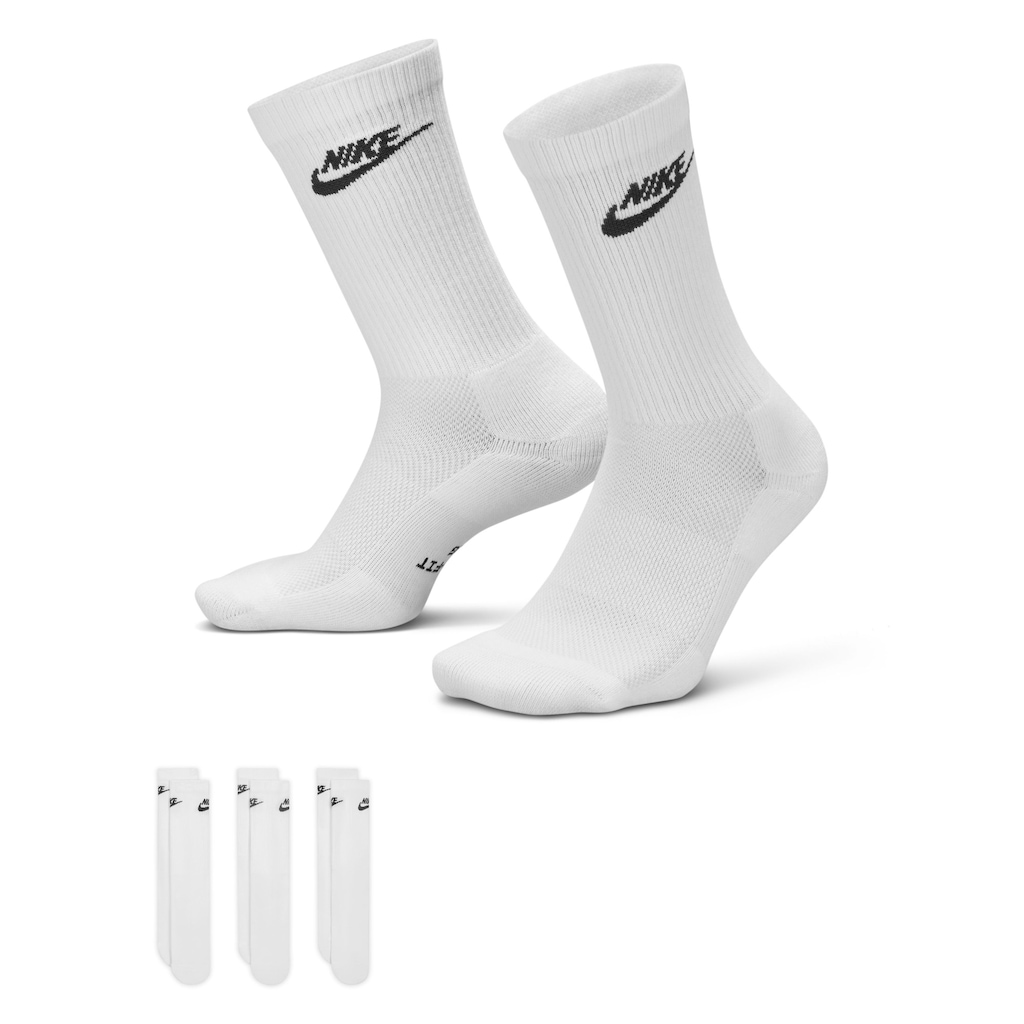 Kit Meia Nike Everyday Elevated Crew 3 Pares Adulto