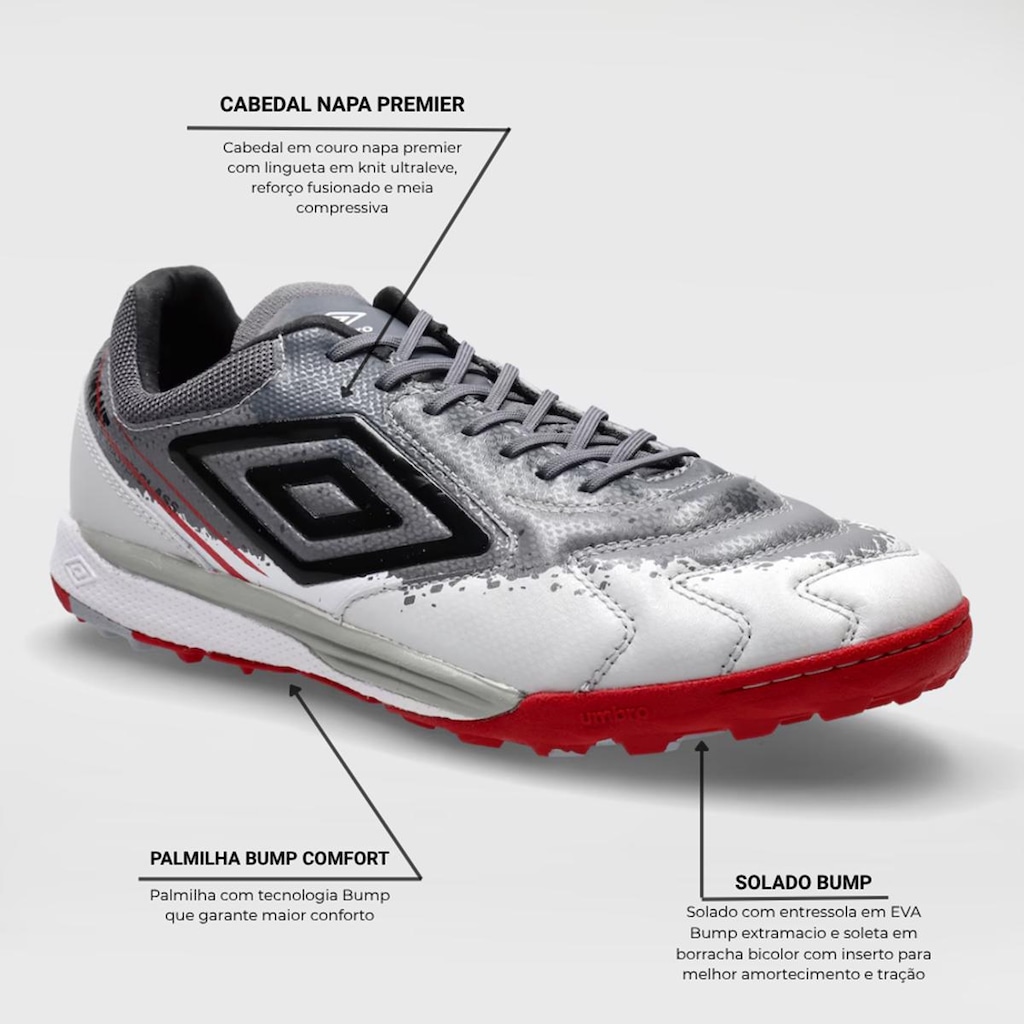 Imagem 2 do produto Chuteira Society Adulto Umbro Adam Master Class Shark