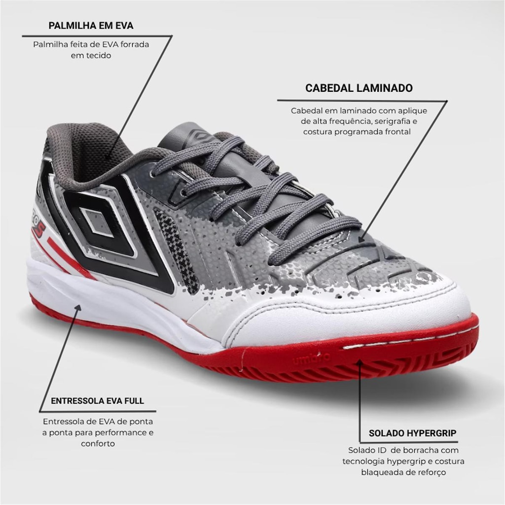Imagem 2 do produto Chuteira Futsal Infantil Umbro Pro 5 Shark