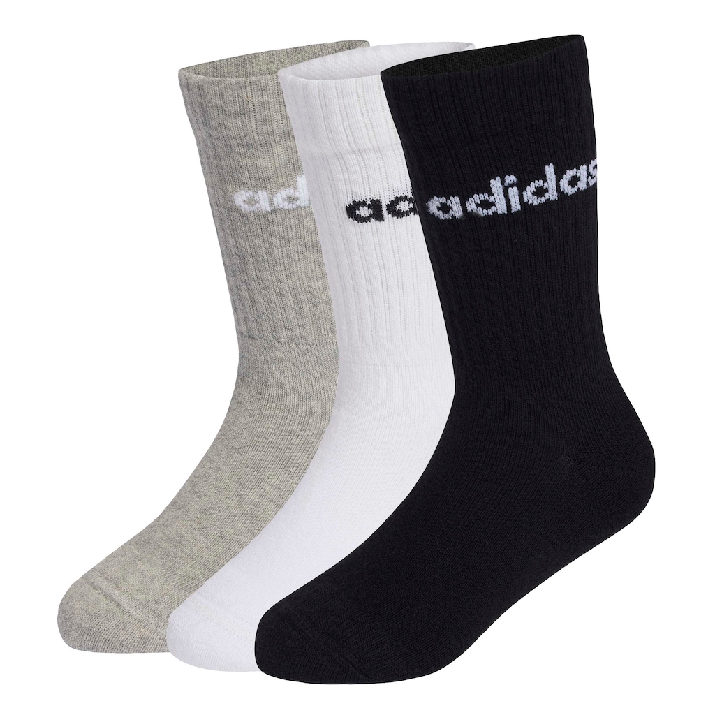 Imagem 1 do produto Kit 3 Pares Meias adidas Linear Crew Infantil