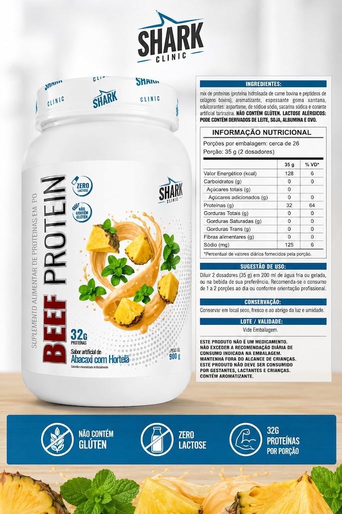 Imagem 2 do produto Whey Protein Shark Pro Abacaxi Hortelã
