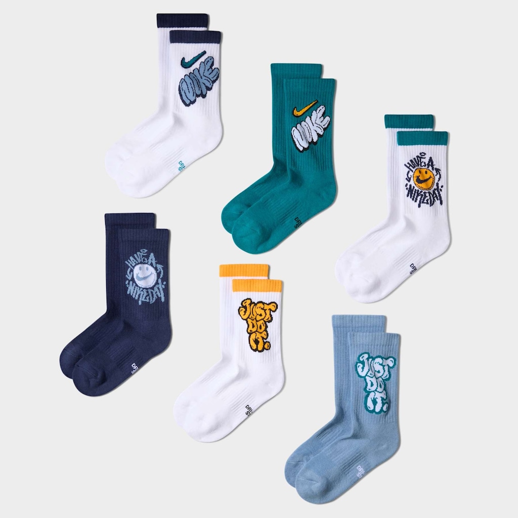 Imagem 1 do produto Kit 6 Pares Meia Cano Médio Nike Everday Infantil