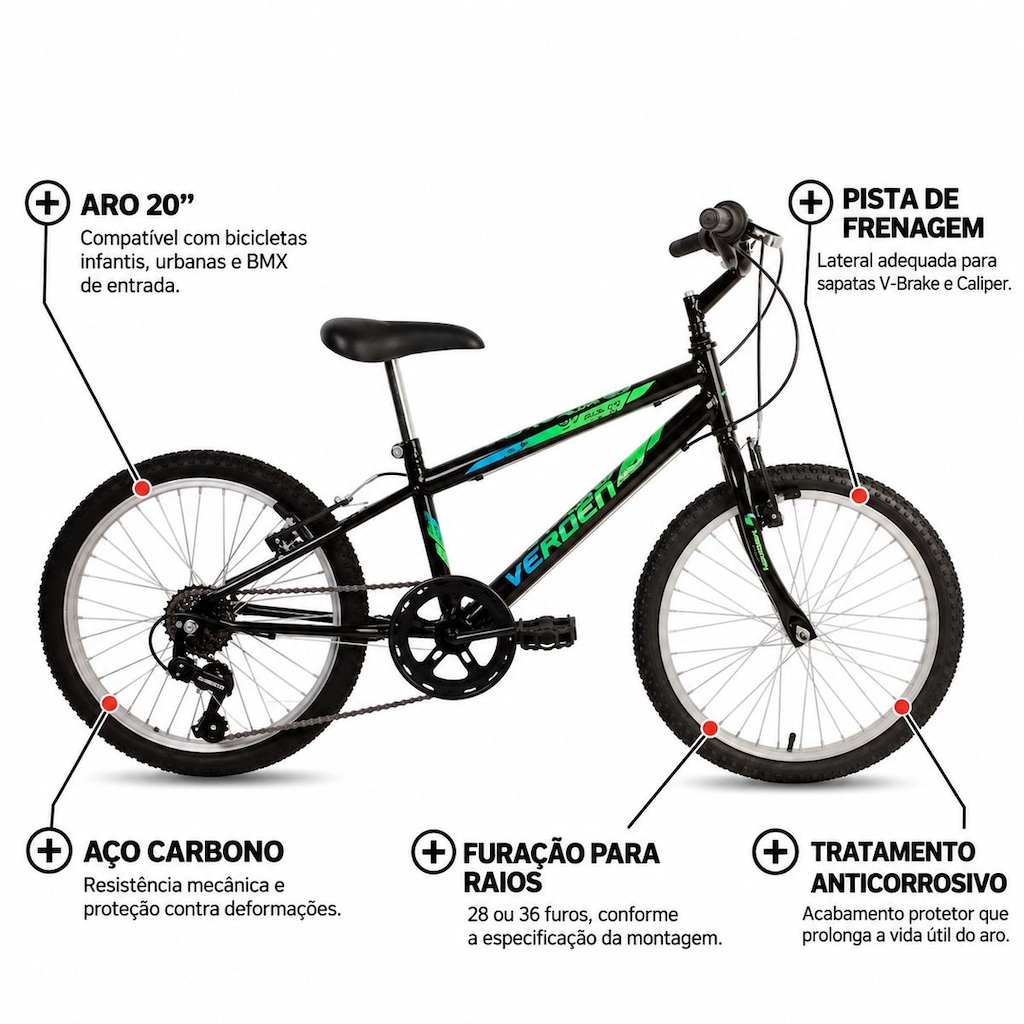 Imagem 3 do produto Bicicleta Aro 20 Verden Bic Folks R1 V7