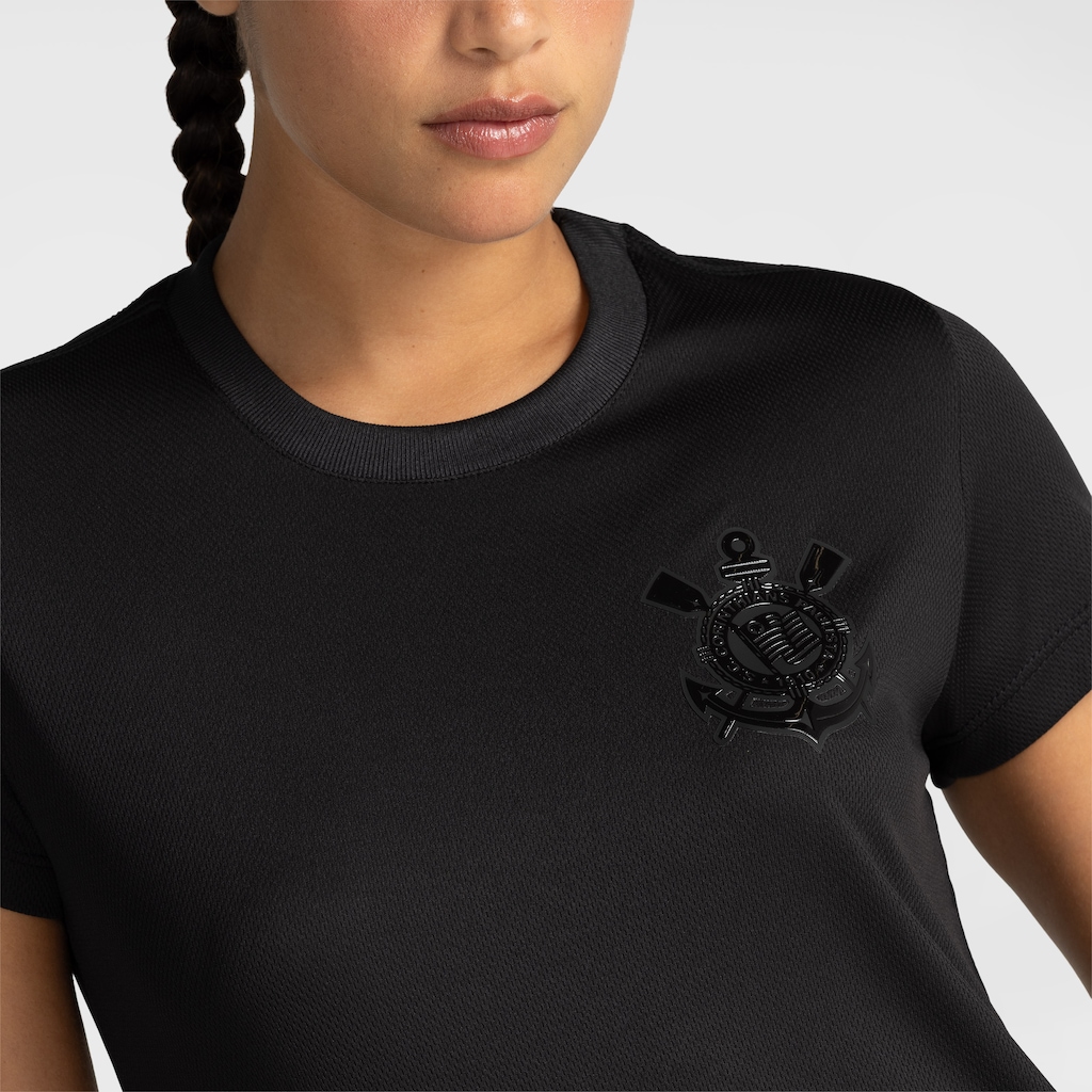 Imagem 4 do produto Camisa do Corinthians Dry Escudo TPU All Black Feminina
