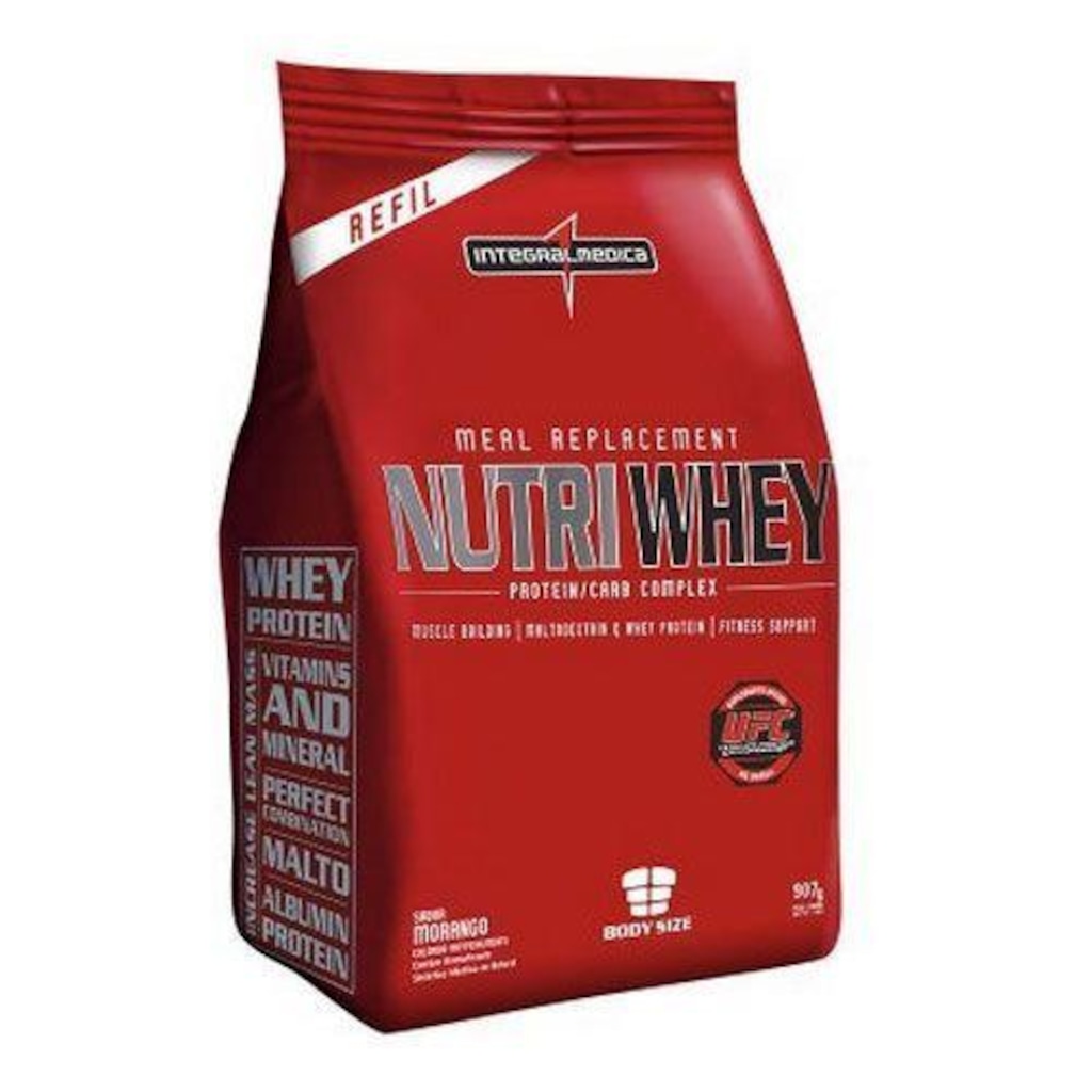 Whey Protein Integralmédica Nutri Whey Refil - Morango - 907g - Foto 1