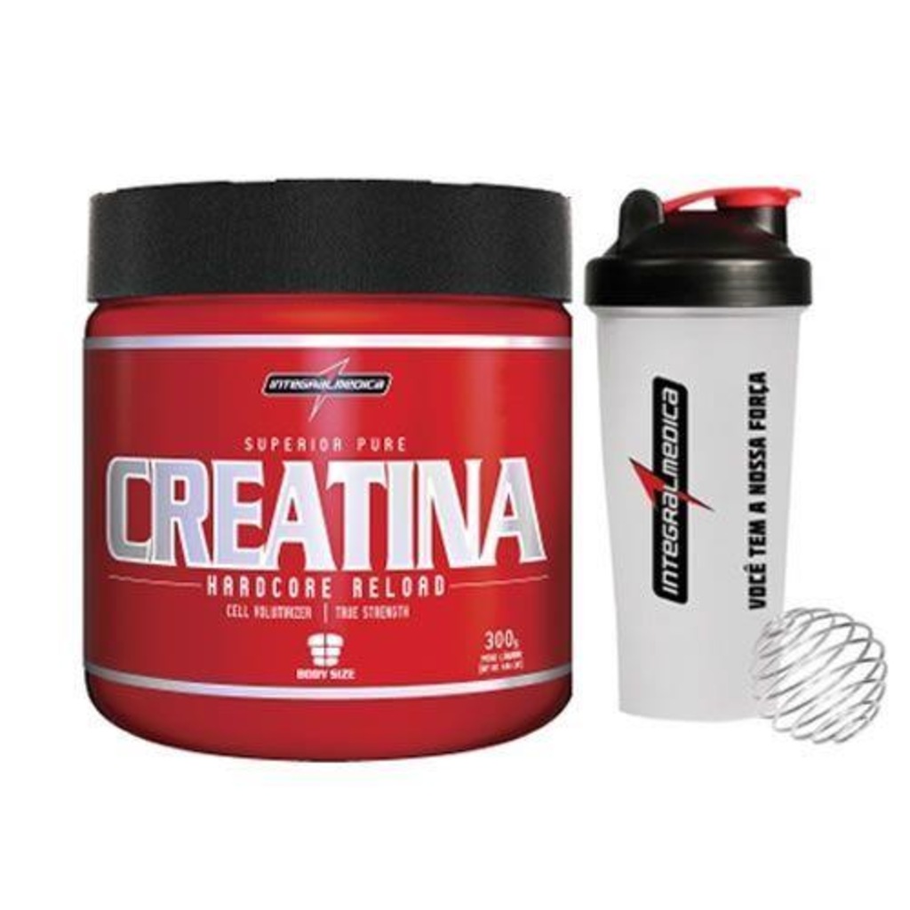 Creatina Integralmédica Hardcore Reload - 300g + Coqueteleira - 600ml - Foto 1