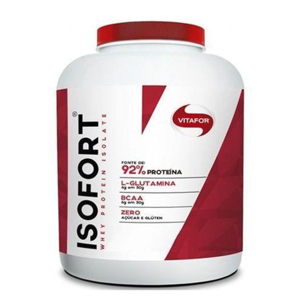 Whey Protein Isolado Vitafor Isofort - Chocolate - 1,80Kg - Foto 1
