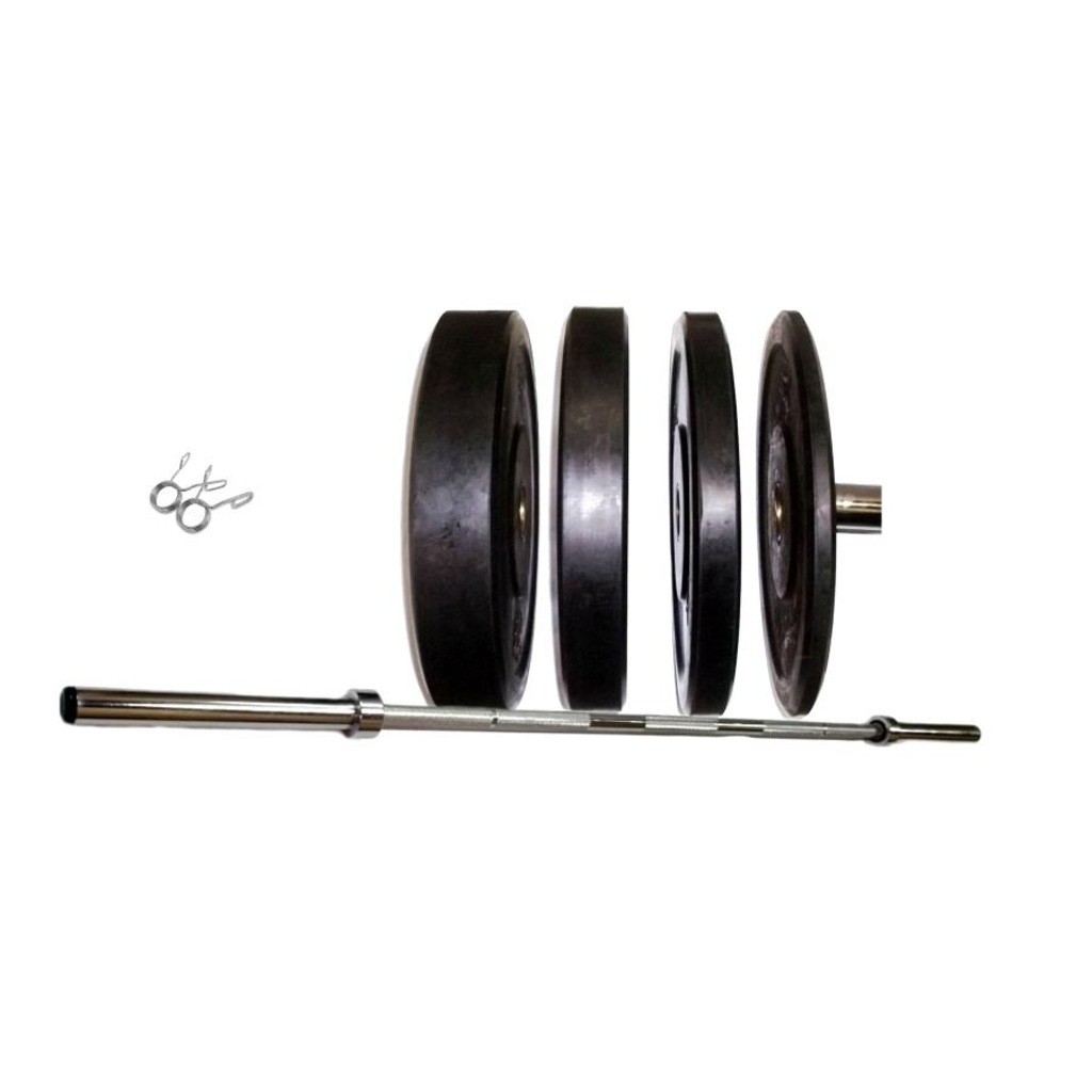 Kit de Treino Funcional Slade Fitness: Anilhas + Barra Olímpica - 1,80 metros - Foto 1