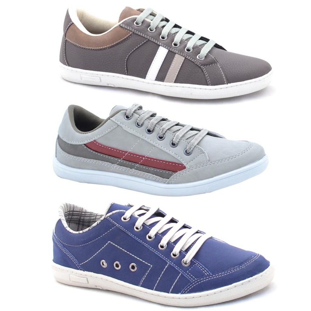 Kit Sapatênis Stop Calçados EG - Masculina - 3 Pares - Foto 1