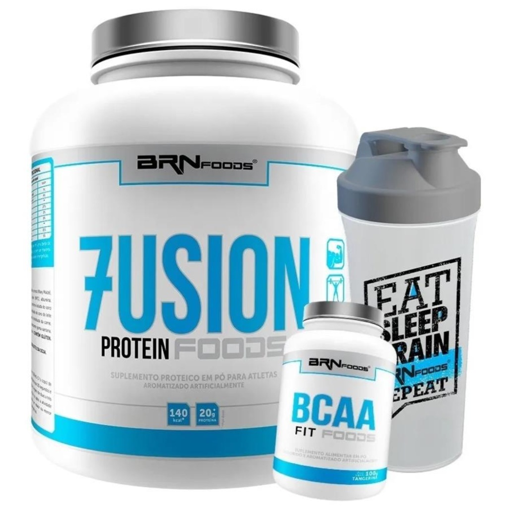 Kit Whey Protein RN Foods 2kg Chocolate + BCAA 100g + Coqueteleira