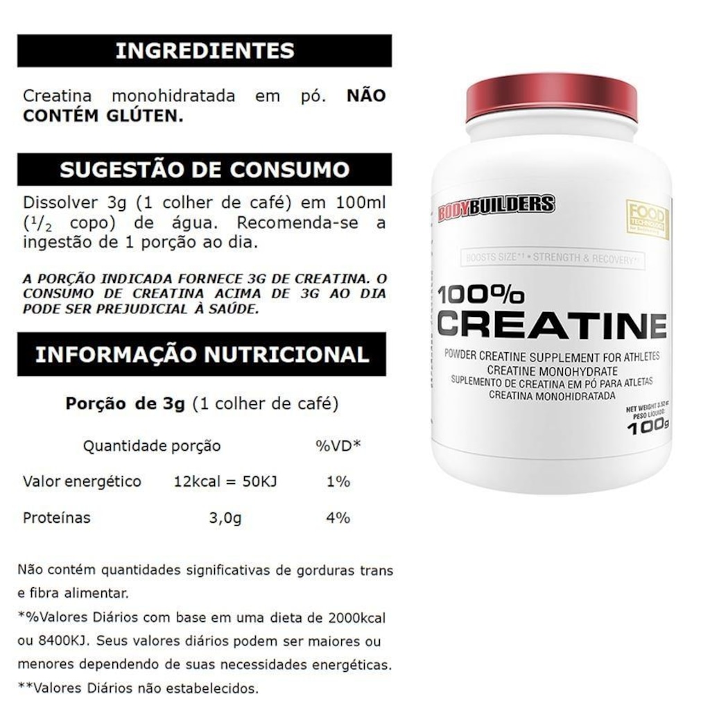 Imagem 4 do produto Kit Waxy Mass Bodybuilders Chocolate - 3kg + BCAA + Creatina 100g + Coqueteleira