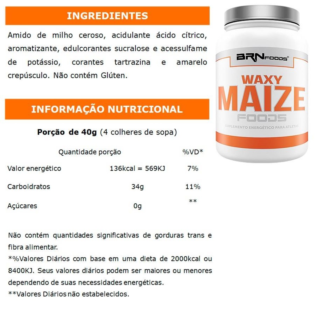 Imagem 2 do produto Waxy Maize BRN Foods - Tangerina - 1Kg
