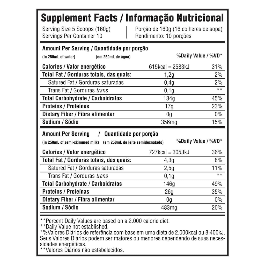 Imagem 3 do produto Hipercalórico Bodybuilders Amazing Mass - Baunilha - 1,5Kg