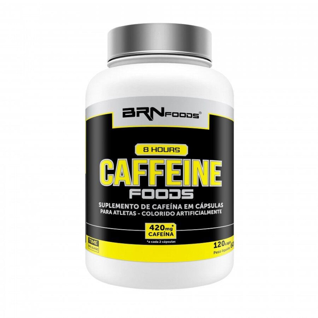 Pré Treino 8 Hours Caffeine BRN Foods - 120 Cápsulas