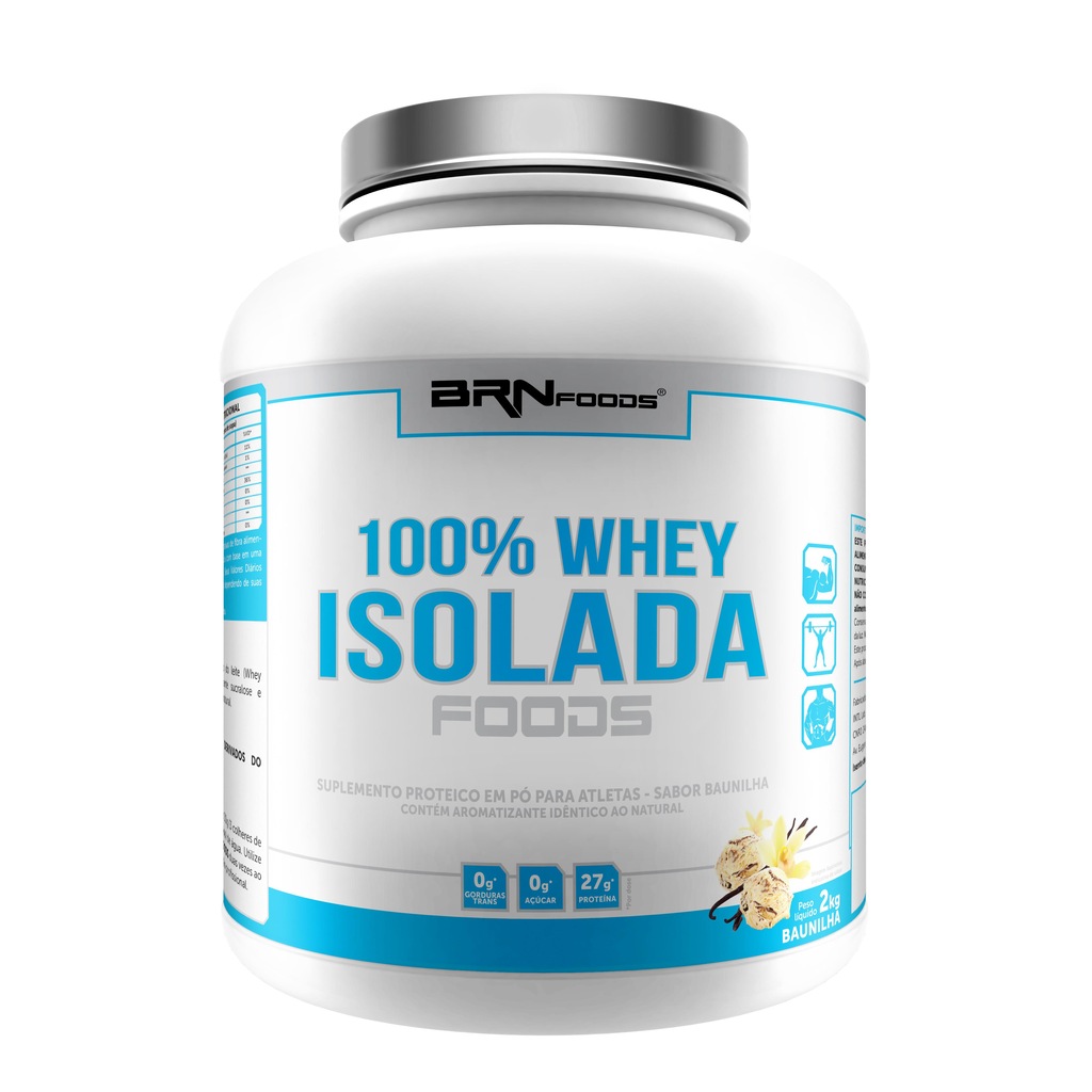 100% Whey Protein BRN Foods - Baunilha - 2Kg