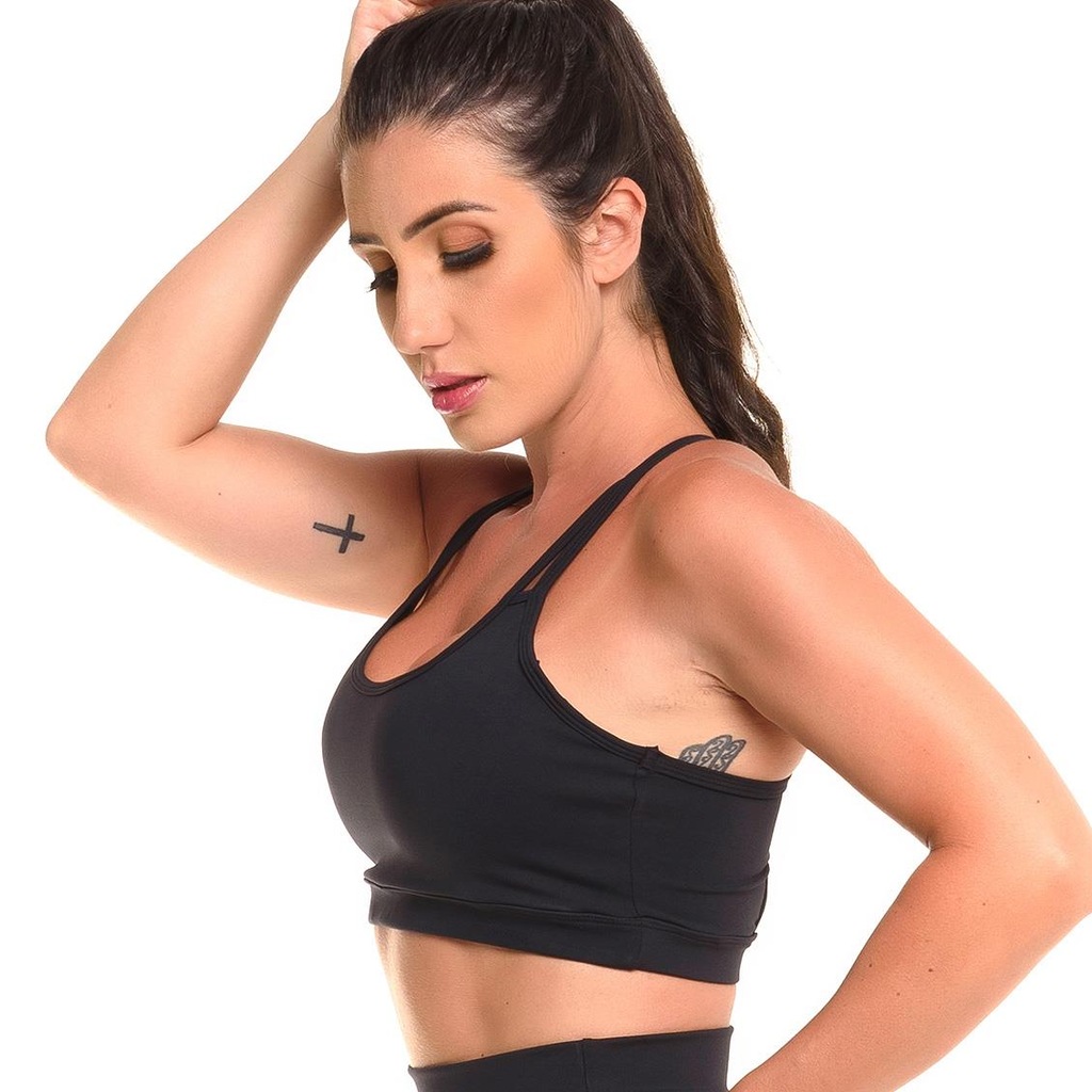 Imagem 2 do produto Top Fitness com Bojo Removível e Proteção Solar UV50+ Sandy Fitness Open - Feminino